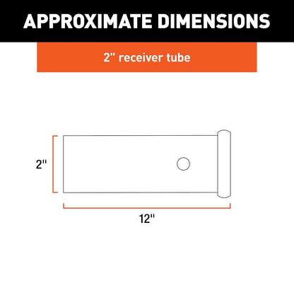 2"x2" 12" Receiver Tube - Raw Finish