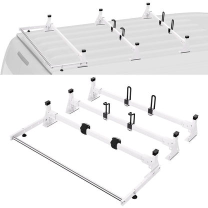 54" Heavy-Duty Van Roof Ladder Rack (3 Bars) - 800 lb Capacity for Ford Transit (2015-2022)