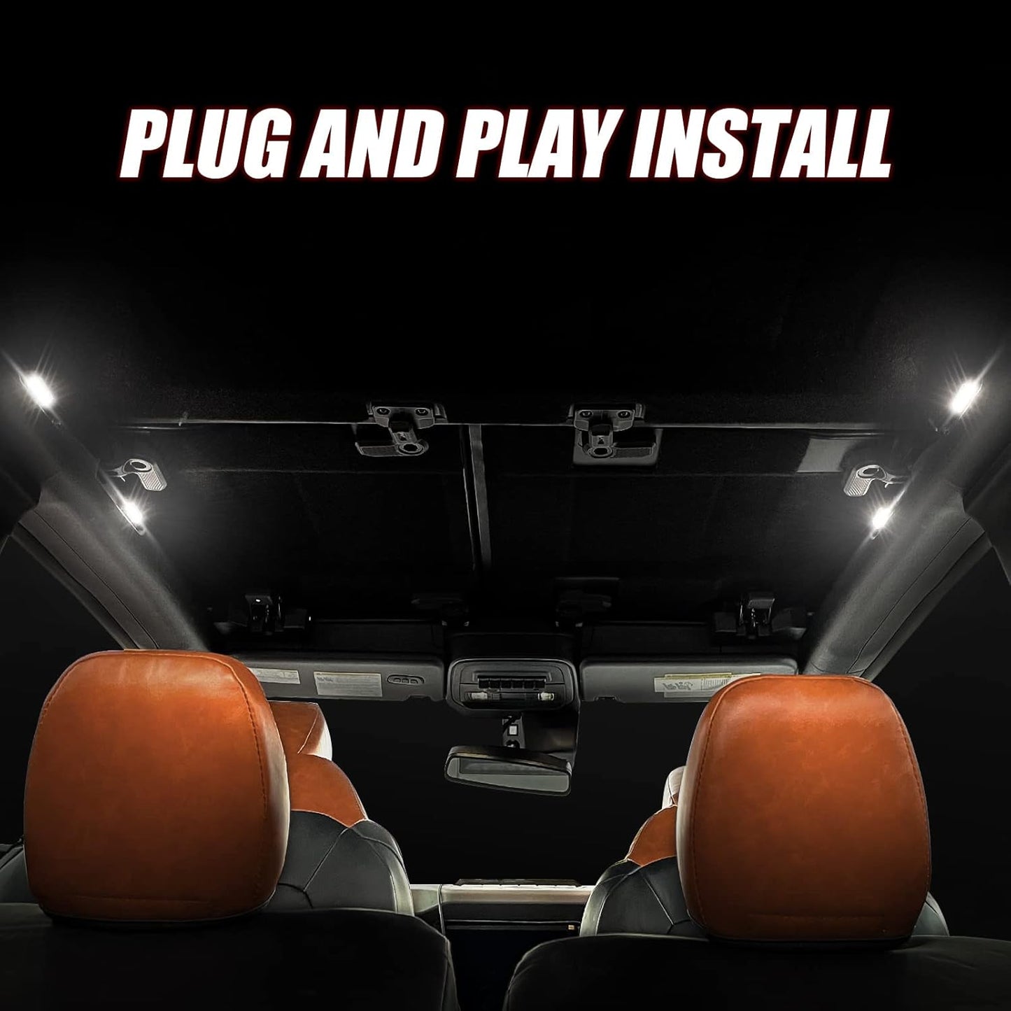 4-PCS LED Interior Dome Light Kit for 2021-2024 Ford Bronco 2/4-Door (Excludes Sport)