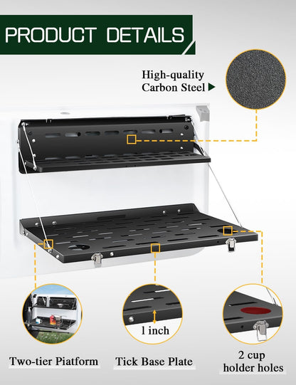 Double Layer Foldable Tailgate Table with MOLLE for 2021-2025 Ford Bronco 2/4-Door