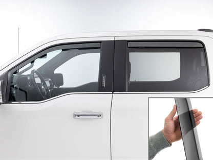 Dark Tint Side Window Deflectors for Ford F-150/Lightning/Raptor - Custom Fit (801025IM-81765IM)