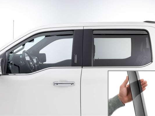 Dark Tint Side Window Deflectors for Ford F-150/Lightning/Raptor - Custom Fit (801025IM-81765IM)