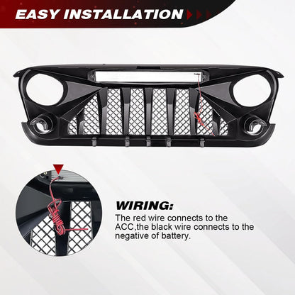 Jeep Wrangler JK Front Grille with Off-Road Lights