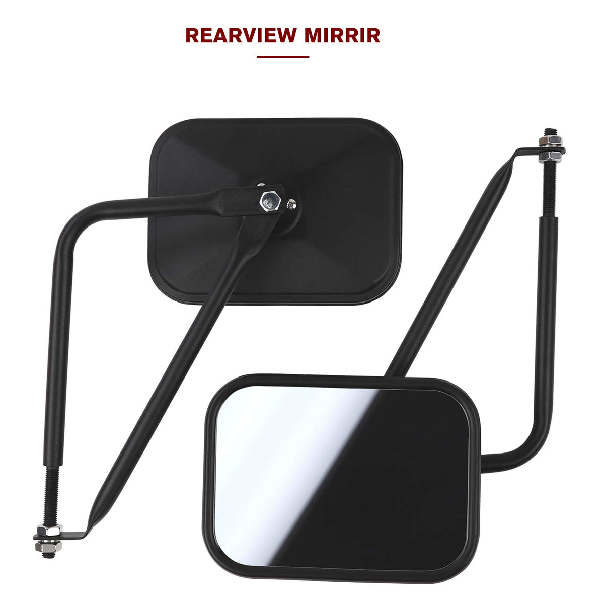 Jeep Wrangler Quick Release Side View Mirrors, 2 Pack