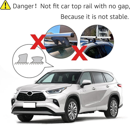 52" Cross Rail Roof Rack (2-Pack) - Fits Up to 46" Span, Black/Silver