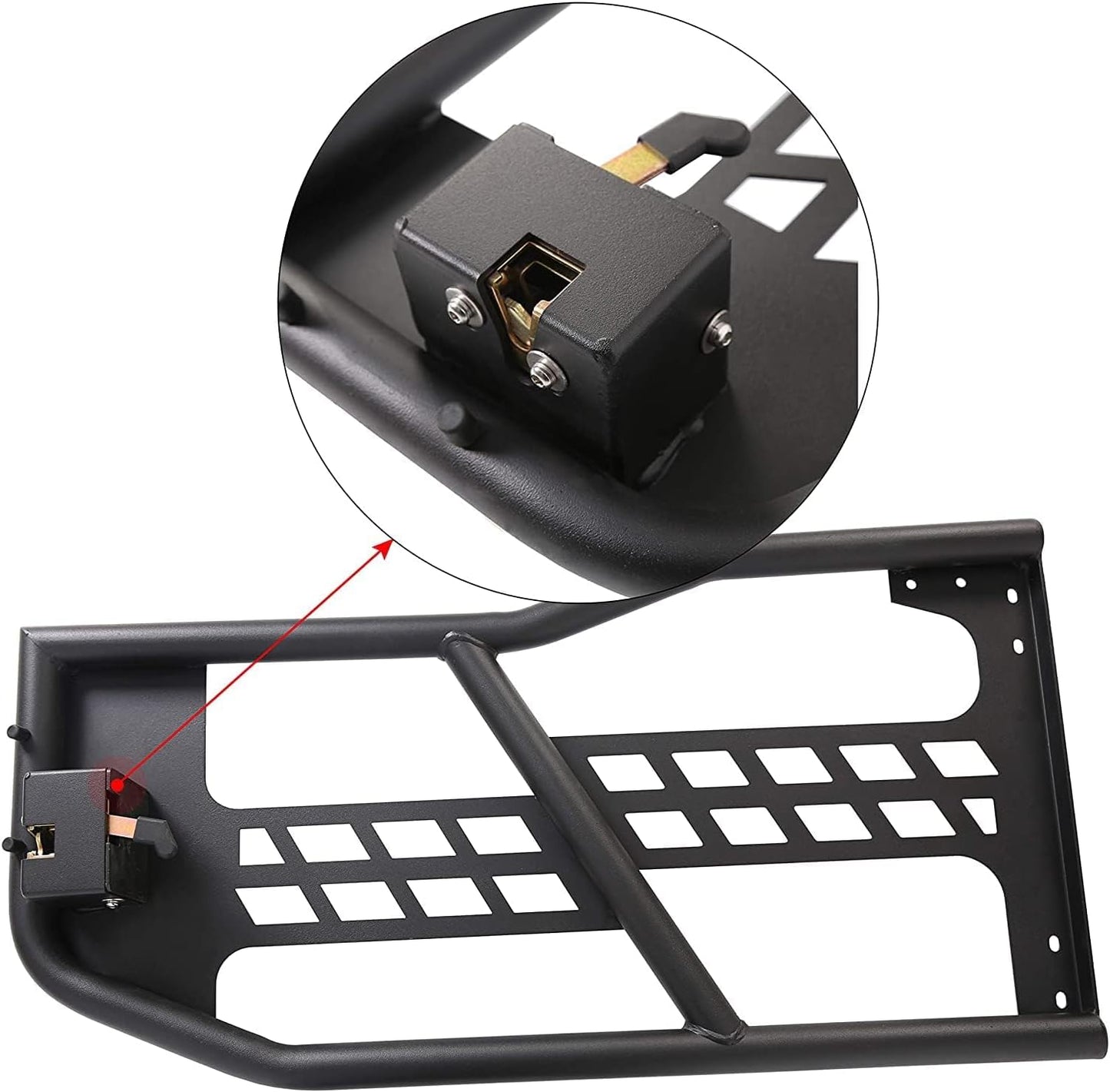 Front & Rear Tubular Half Doors for 2007-2018 Jeep Wrangler JK 4-Door