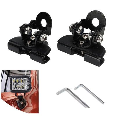 2-PCS Adjustable LED Light Bar Brackets - Ditch Light Mounts for Off-Road Trucks (Black)