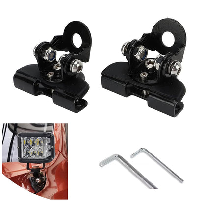 2-PCS Adjustable LED Light Bar Brackets - Ditch Light Mounts for Off-Road Trucks (Black)