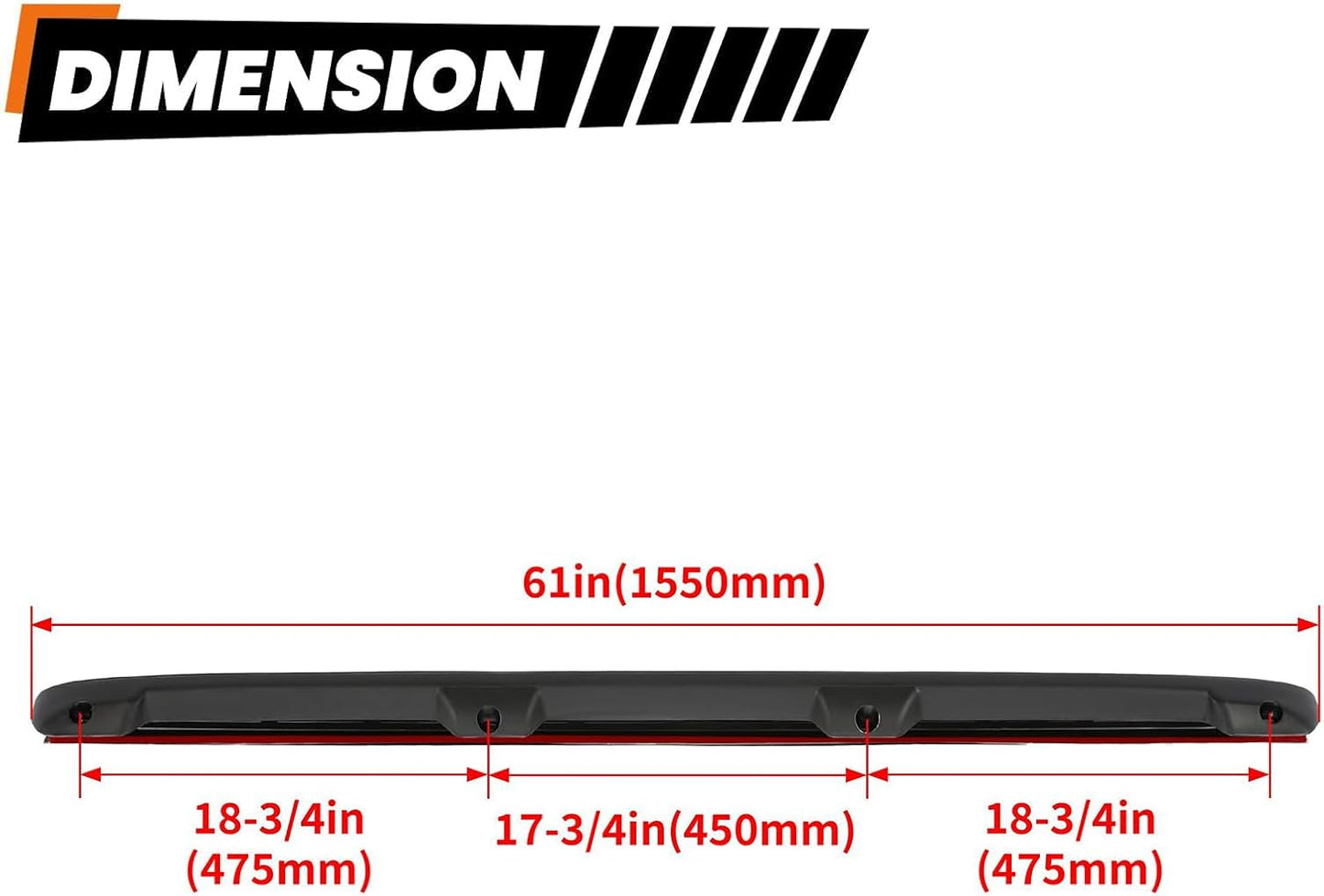 Textured Black Tailgate Spoiler Cap for 1999-2007 Chevy/GMC 1500/2500/3500 - Replaces 15932249/GM1909101