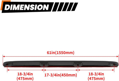 Textured Black Tailgate Spoiler Cap for 1999-2007 Chevy/GMC 1500/2500/3500 - Replaces 15932249/GM1909101