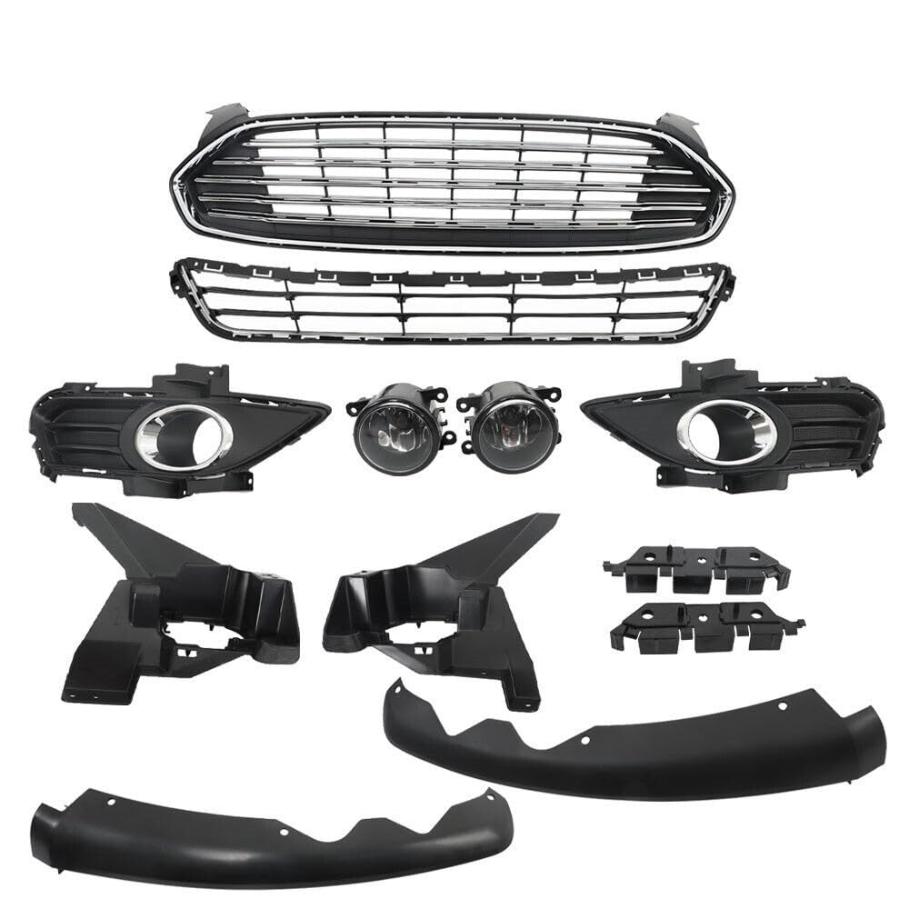 Fusion Front Bumper Grill with Fog Light Covers 12-Piece Set