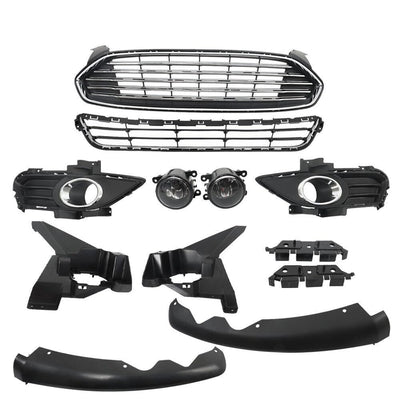 Fusion Front Bumper Grill with Fog Light Covers 12-Piece Set