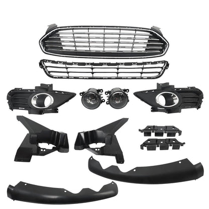 Fusion Front Bumper Grill with Fog Light Covers 12-Piece Set