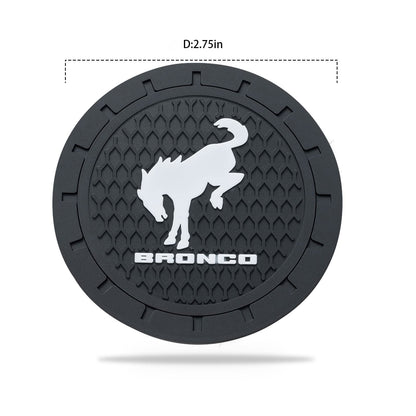 Silicone Cup Holder Coasters (2-Pack) for 2023-2024 Ford Bronco Sport - 2.75" Recessed Fit