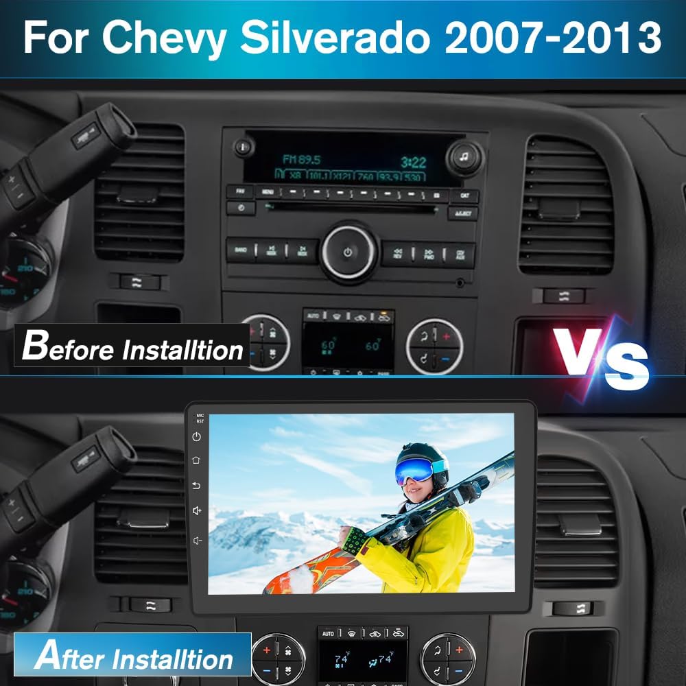 2+64GB Car Radio Stereo for Chevy Chevrolet Silverado Tahoe Equinox GMC Sierra Yukon with Apple CarPlay Android Auto