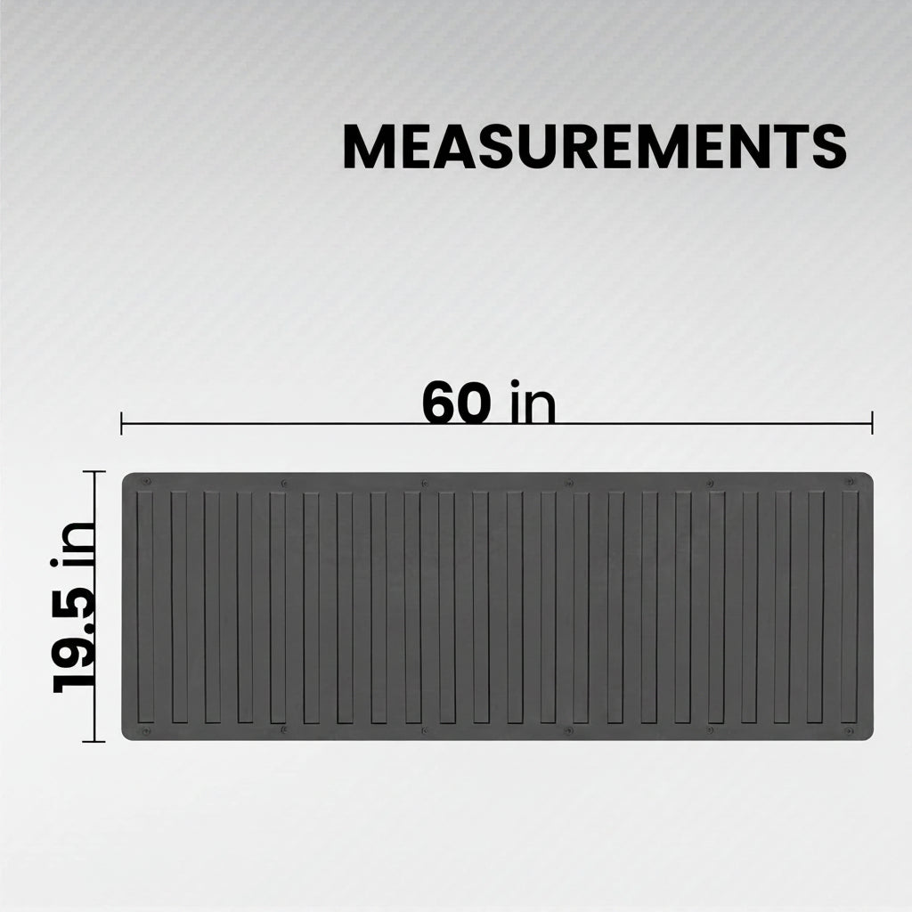 60"x19.5" Heavy-Duty Tailgate Mat - Extra Thick Rubber Cargo Liner, Trim-to-Fit for Pickup Trucks (Black)