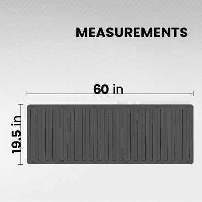 60"x19.5" Heavy-Duty Tailgate Mat - Extra Thick Rubber Cargo Liner, Trim-to-Fit for Pickup Trucks (Black)