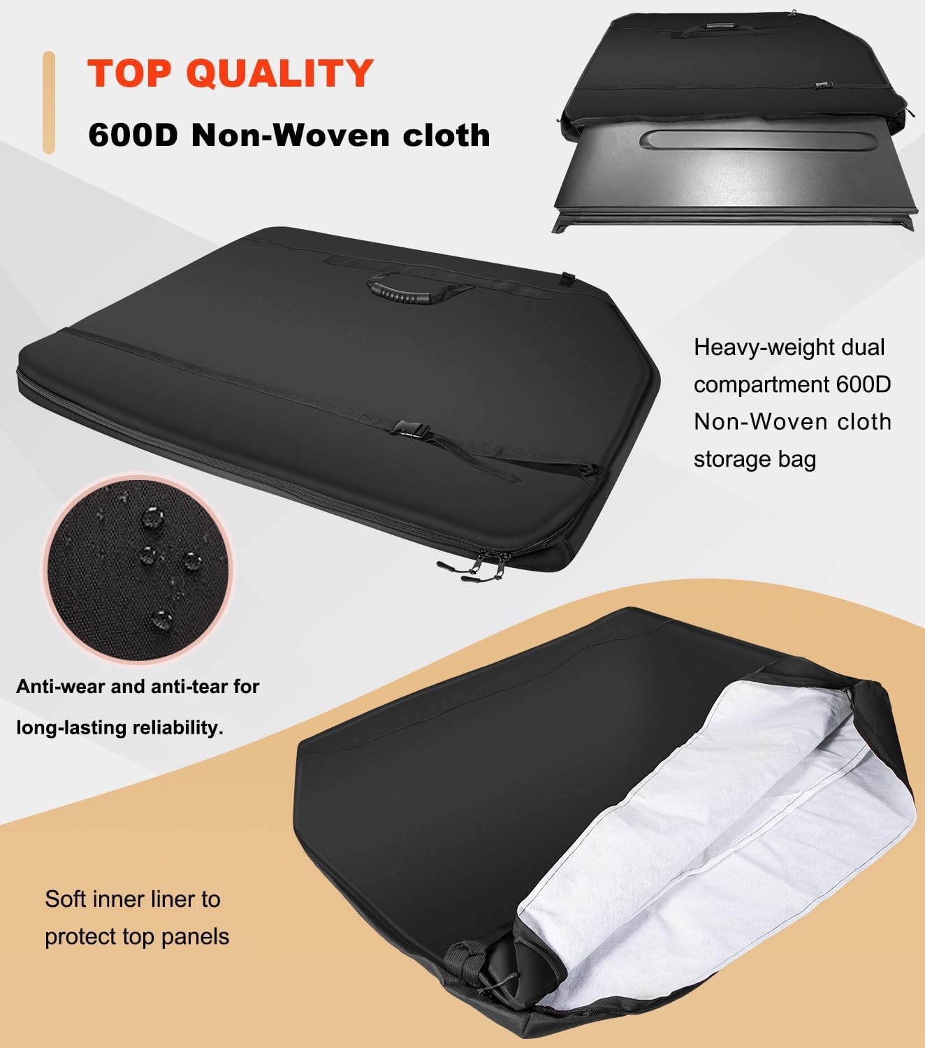 Freedom Panel Hard Top Storage Bag for 2007-2025 Jeep Wrangler & Gladiator (Black)
