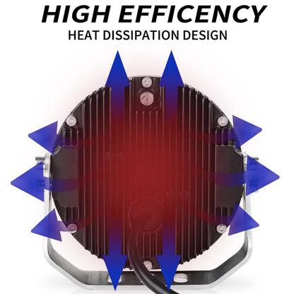 5" 50W Round LED Driving Light - 5000LM Spot/Flood Combo, IP67 Waterproof (1-Pack)
