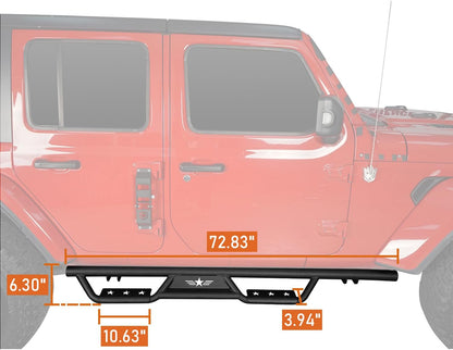 6.2" Drop-Down Running Boards for 2018-2025 Jeep Wrangler JL 4-Door
