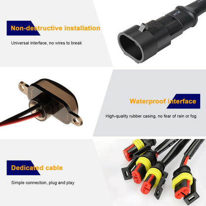 4-PCS Amber LED Grill Lights with Harness for Ford F-Series (Black/Yellow)