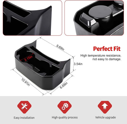 Dual Rear Cup Holder Tray for 2018-2025 Jeep Wrangler JL & Gladiator JT - Back Seat Organizer