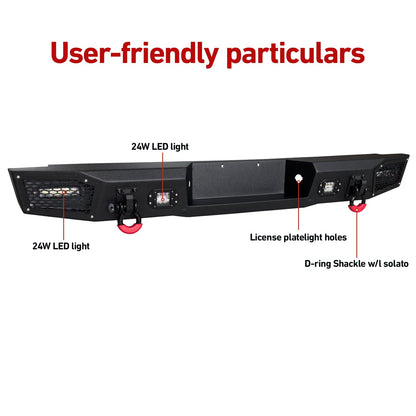 Bronco Front Rear Bumper with Winch Plate & LED Lights