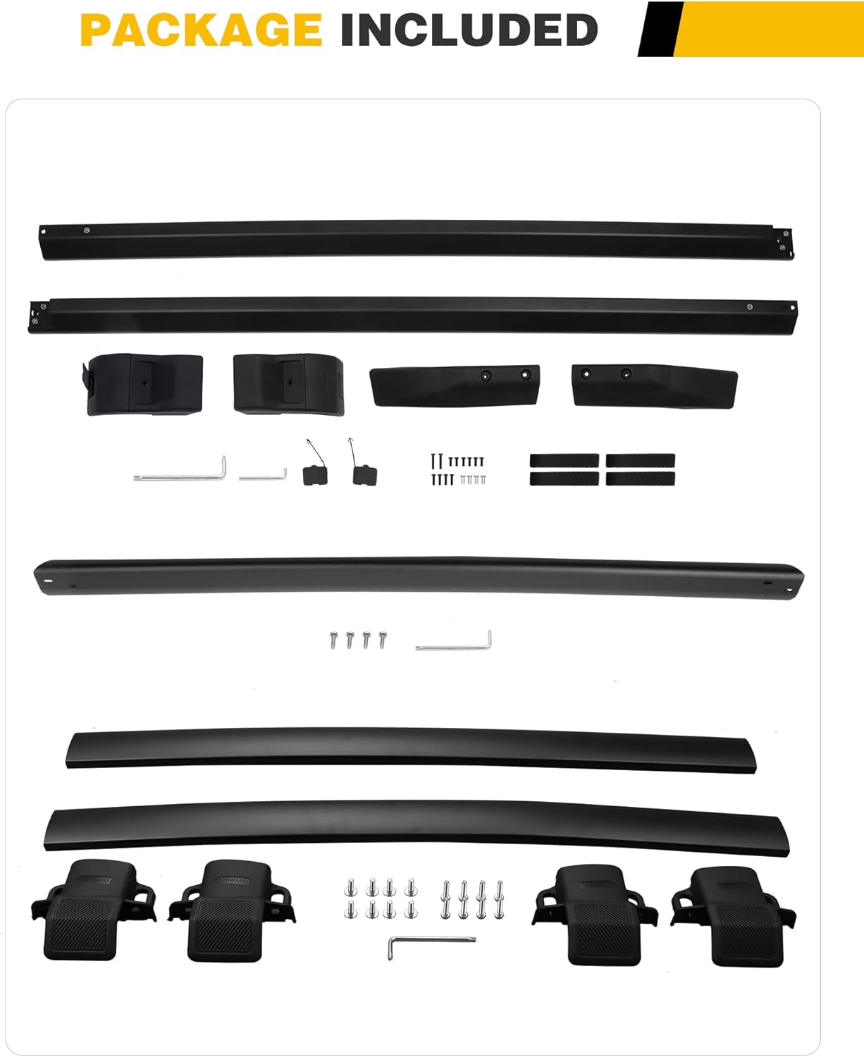 5PCS Cross Bars Roof Rack Rails Kit Fit for Ford Bronco Hard TOP 2Door & 4Door 2021-2025, Rooftop Luggage Rack Crossbars Cargo Carrier Accessories