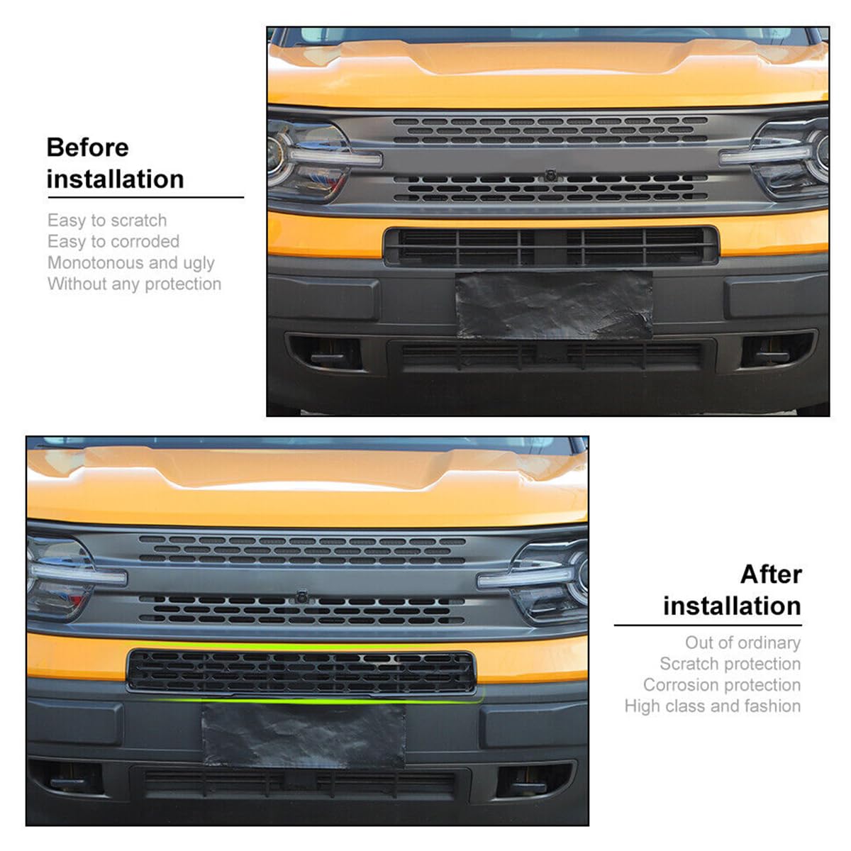 Bronco Sport Upper Grille Trim, Black ABS