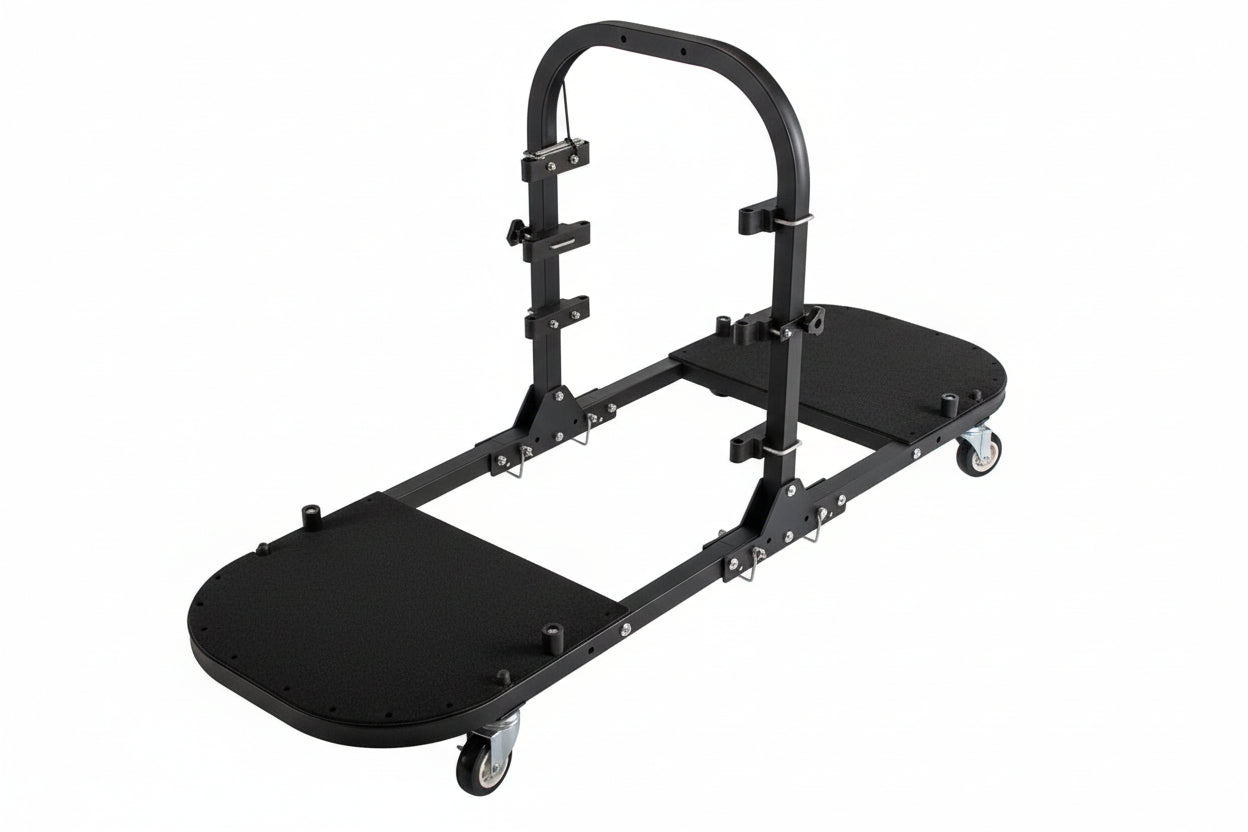 Folding Rolling Door Cart (4-Door) for Jeep Wrangler & Gladiator - Aluminum Storage Rack (Patented)