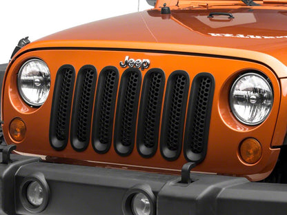 Honeycomb Grille Inserts for Jeep Wrangler JK, Matte Black