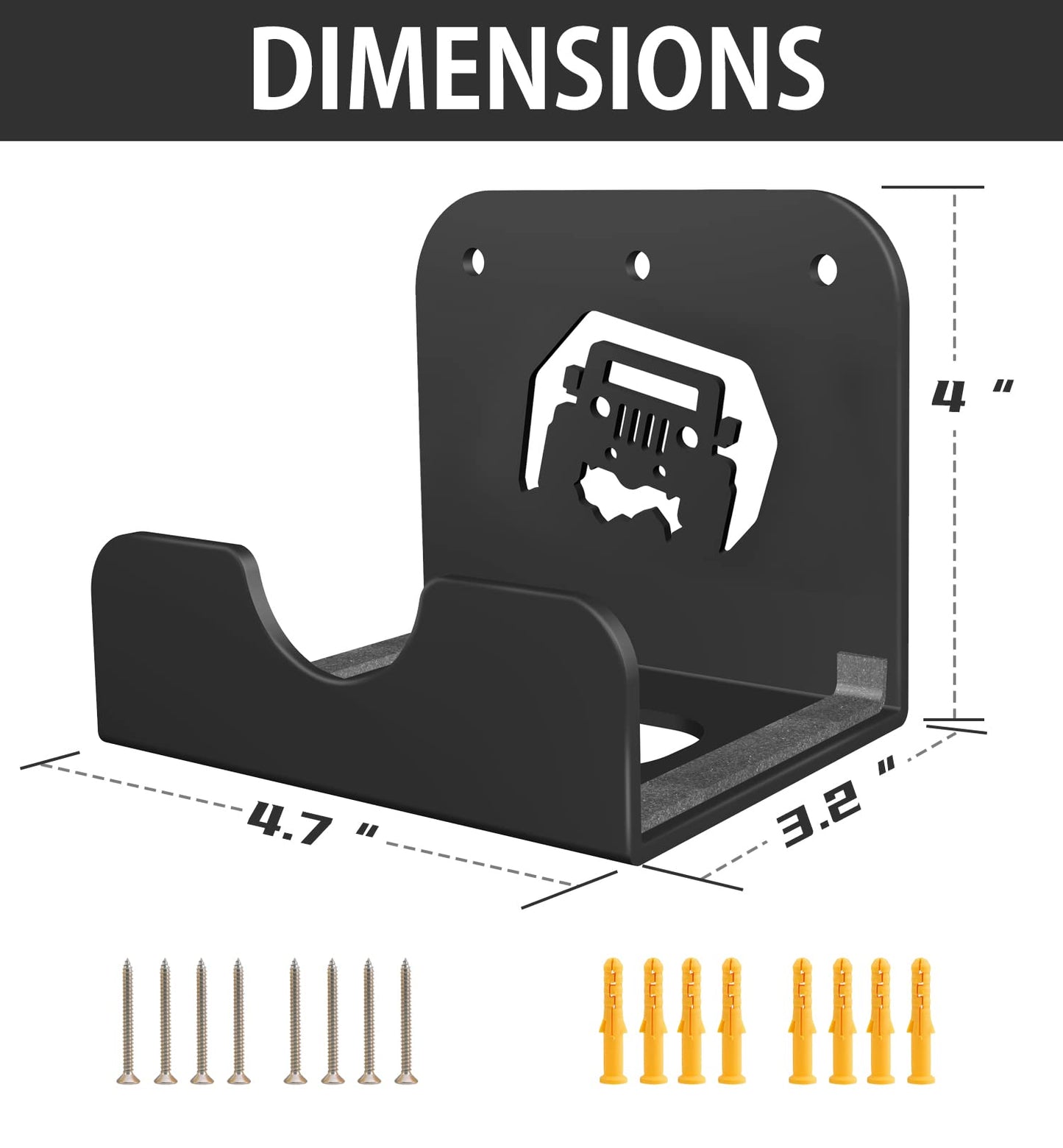 Heavy-Duty Door Storage Hangers (4-PCS) with Rubber Mount for 1956-2021 Jeep Wrangler & Gladiator