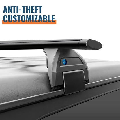 220 lb Roof Rack Cross Bars for 2007-2026 Jeep Wrangler & Gladiator - Anti-Theft Lock, Aluminum