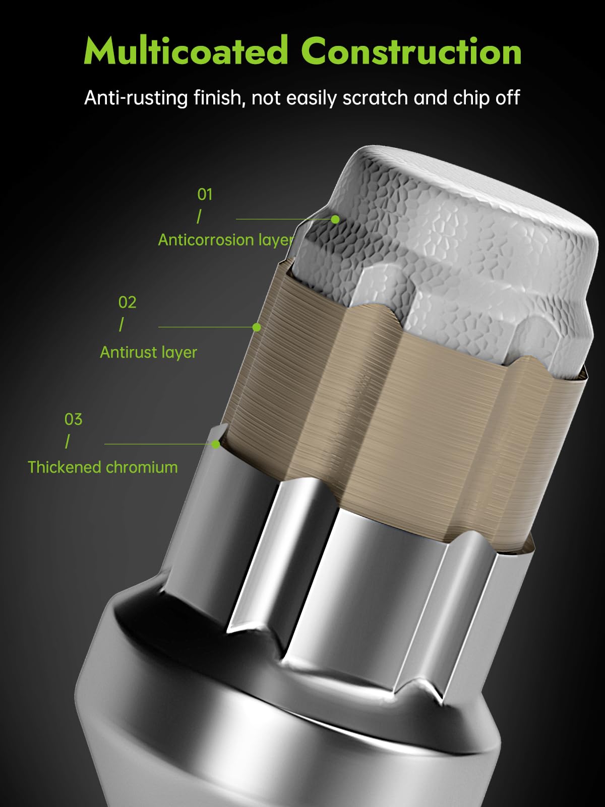 23PC Black Lug Nuts - Replacement for Jeep Wrangler JK, Liberty, Grand Cherokee