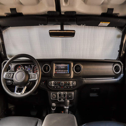 Triple Layer Aluminum Sun Shade for 2018-2025 Jeep Wrangler JL & Gladiator JT - Silver
