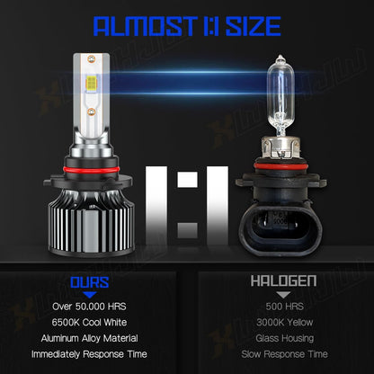 Compatible For Dodge RAM 1500 2500 3500 High and Low Beams Light Bulbs 2009 2010 2011 2012 2013 2014 2015 2016 2017 2018 2019 2020 2021 2022 2023, 6500K White, 500% Brightness, Plug n Play, Pack of 4