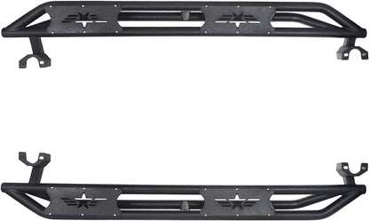 Textured Black Tube Running Boards for 2007-2018 Jeep Wrangler JK 4-Door