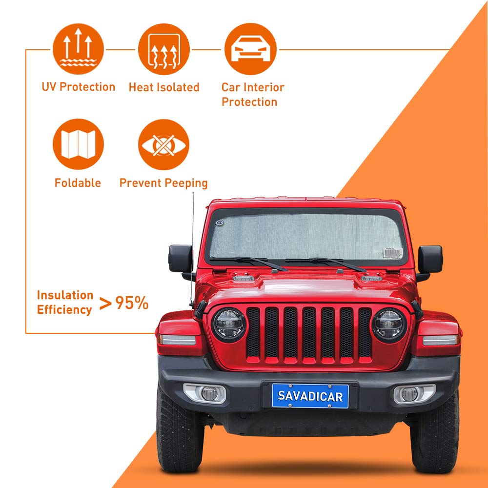 Triple Layer Aluminum Sun Shade for 2018-2025 Jeep Wrangler JL & Gladiator JT - Silver