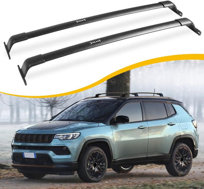 220lbs Cross Bar Roof Rack Fit For Jeep Compass 2018-2025(with Side Roof Rails)