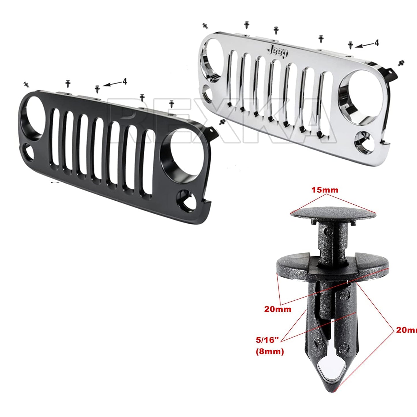 80-Piece Fender Flare Hardware Kit for 2007-2018 Jeep Wrangler JK (OEM Replaces 68039280AA, 6030441, 6506007AA, 6503598)
