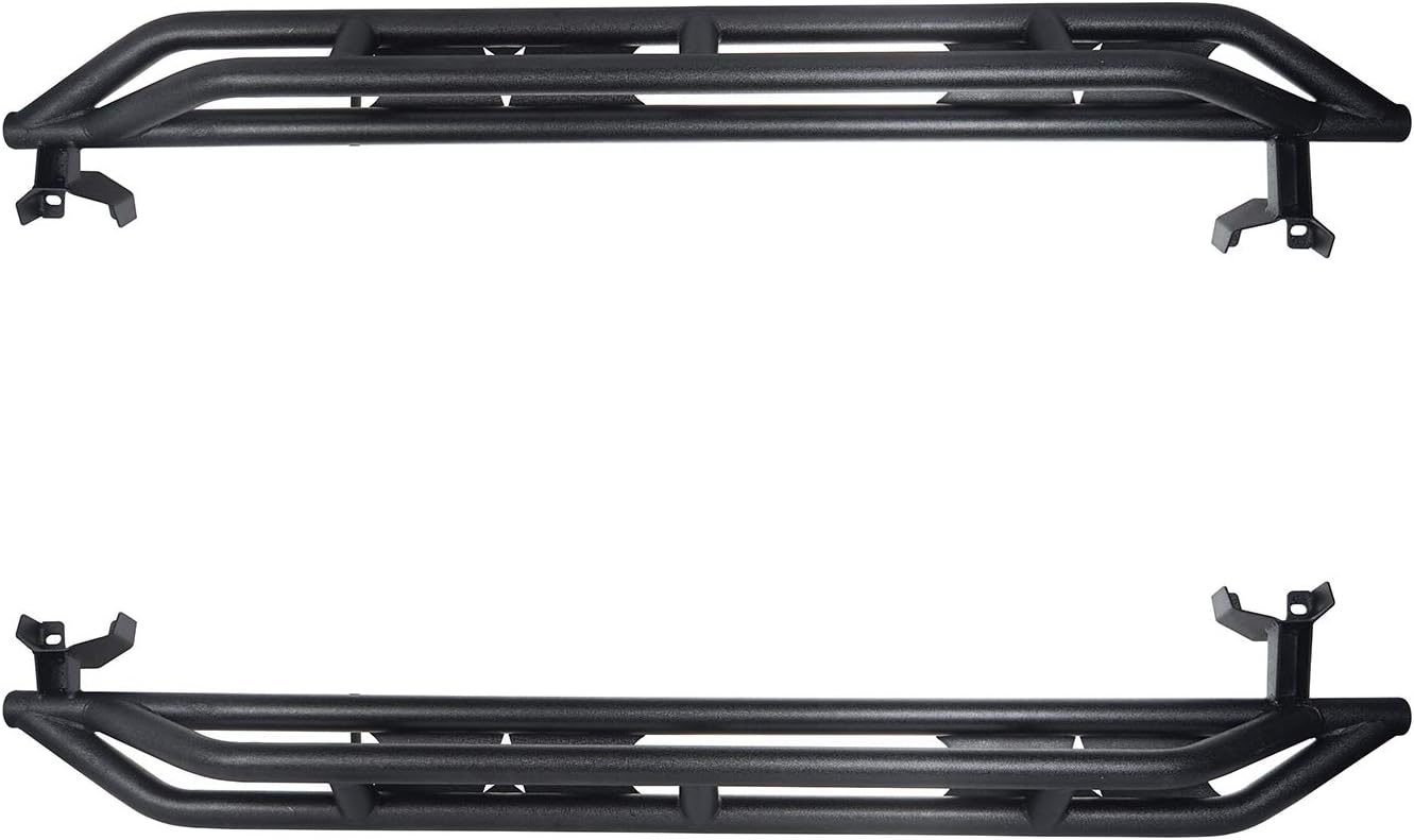 Textured Black Tube Running Boards for 2007-2018 Jeep Wrangler JK 4-Door
