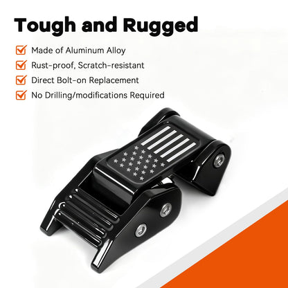Aluminum American Flag Hood Latches for Jeep Wrangler JK JL Gladiator