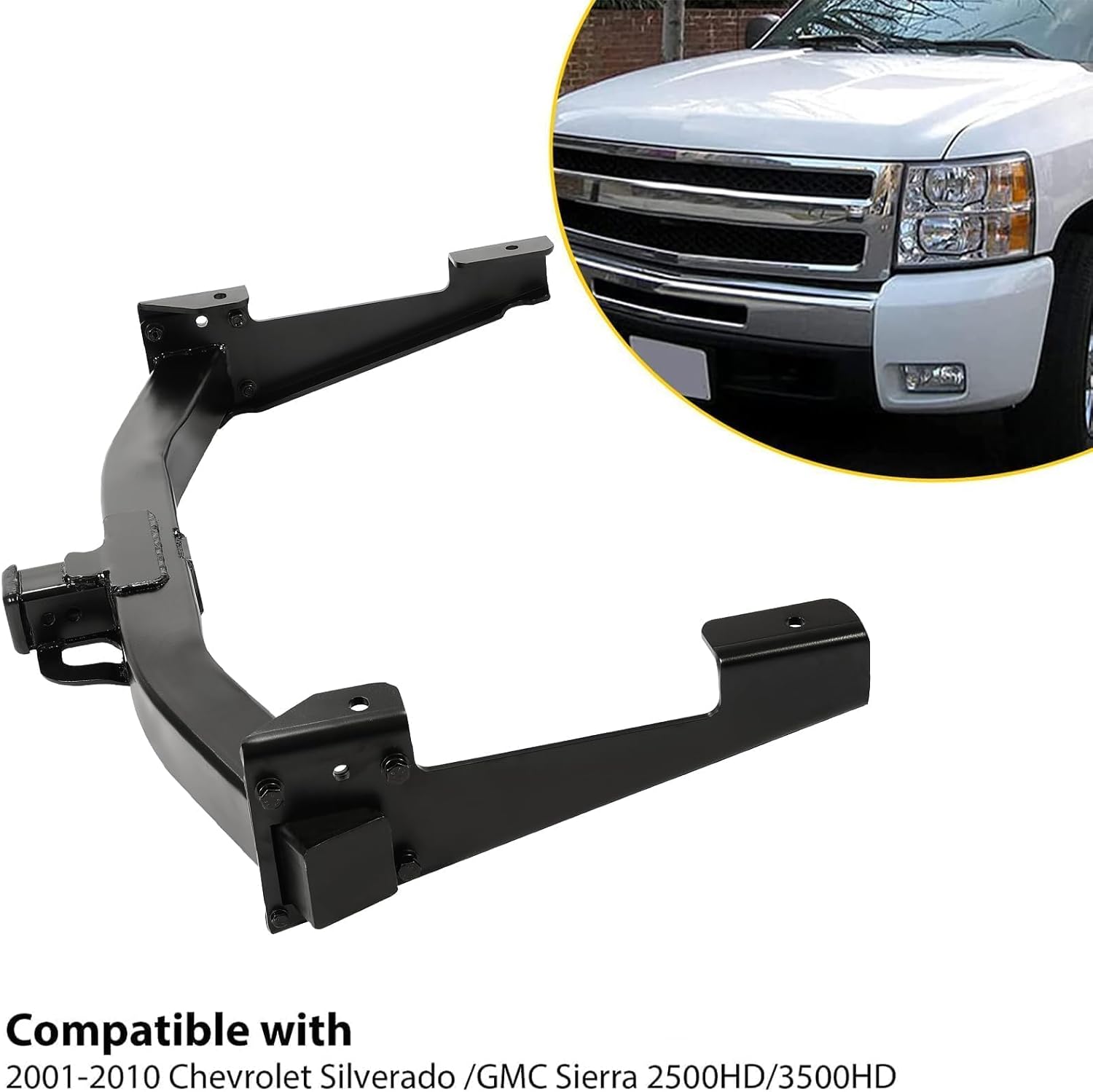 ECOTRIC Class 5 Trailer Tow Hitch W/2-Inch Receiver Compatible with Chevrolet Silverado GMC Sierra 2500HD 3500HD 2001-2010 Replacement for 41944