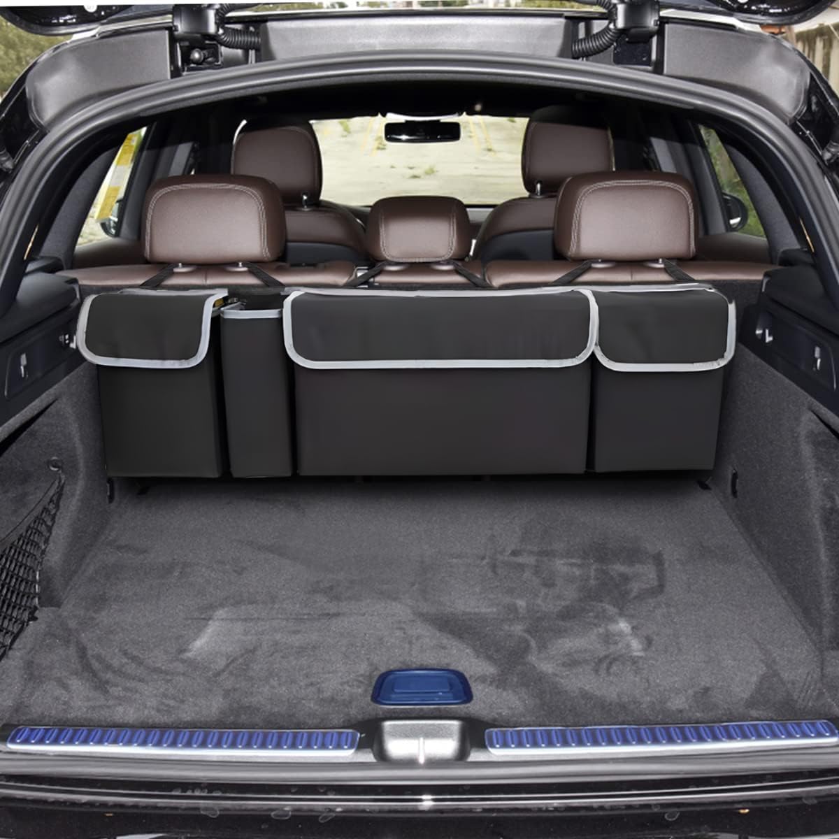 Collapsible Trunk Organizer with 4 Pockets - Hanging Design for SUV/Truck/MPV