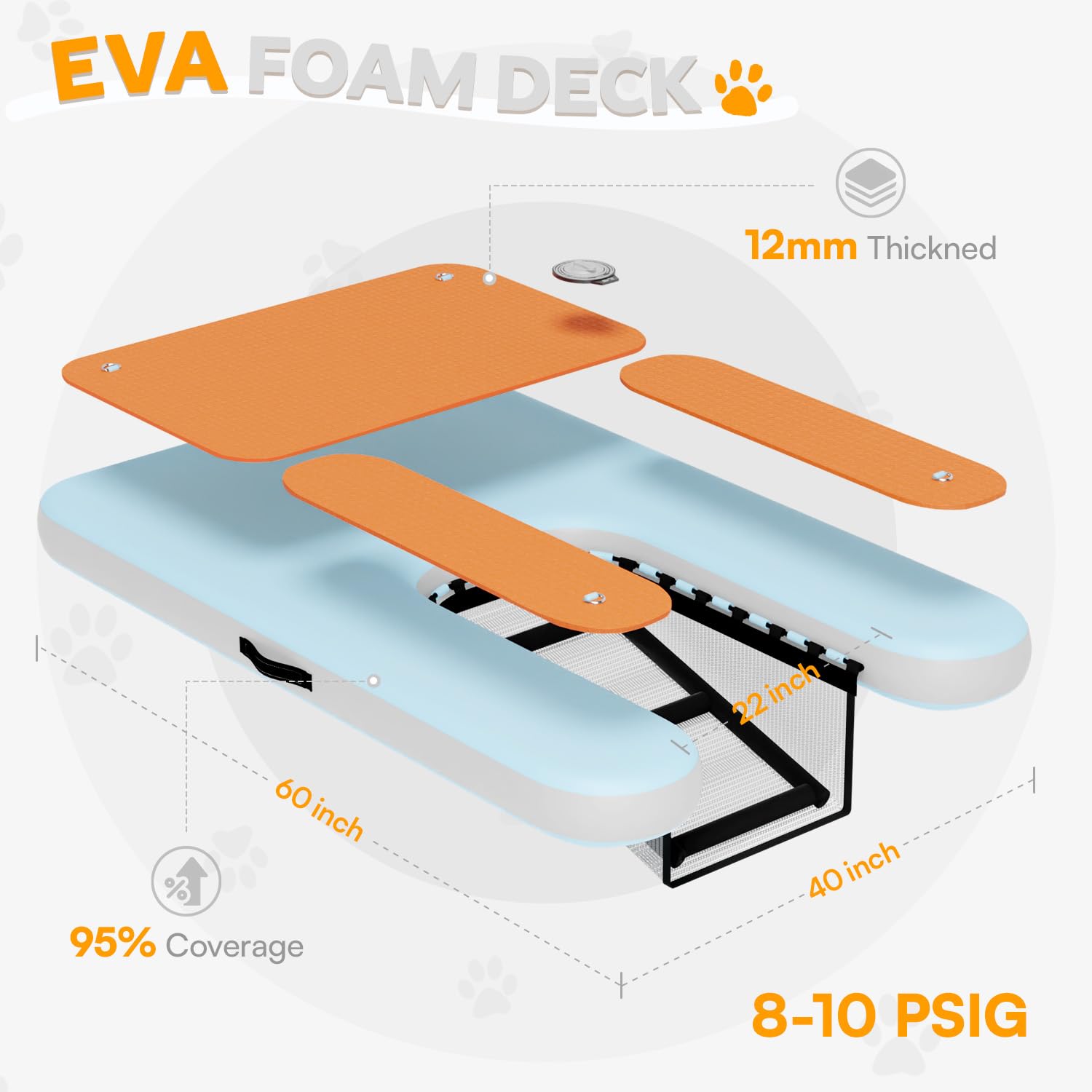 230lbs 60×40"PVC Dog Water Ramp  For Large Dogs - OHMU