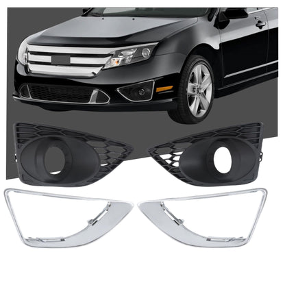 Fusion 2010-2012 Front Fog Light Cover Bezel with Chrome Trim