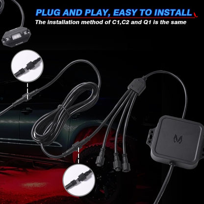 6.56FT 3-Pin Extension Cable for V1/W1/C2 RGB+IC Lights & P1s Switch