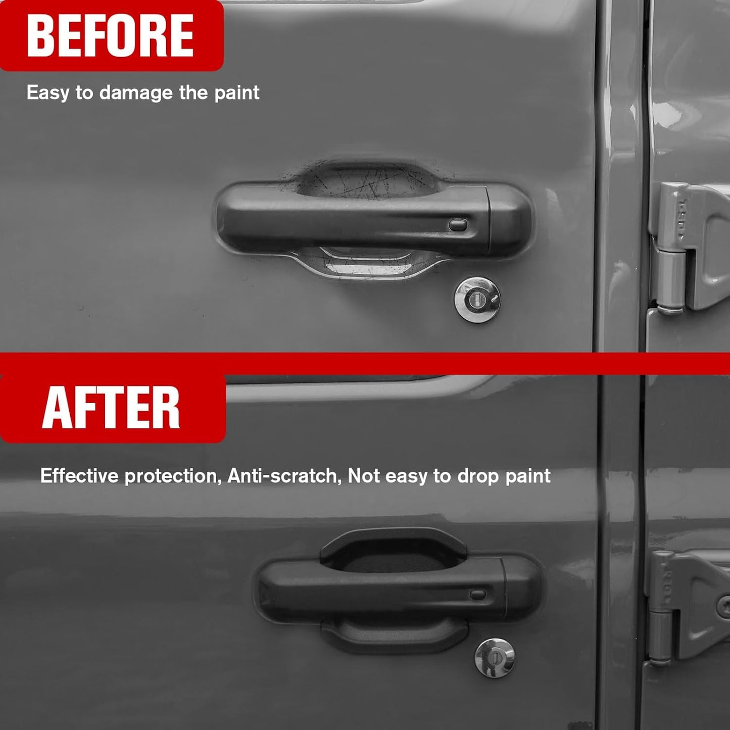 5-PCS Door Handle Bowl Protectors for 2018-2023 Jeep Wrangler JL 4-Door