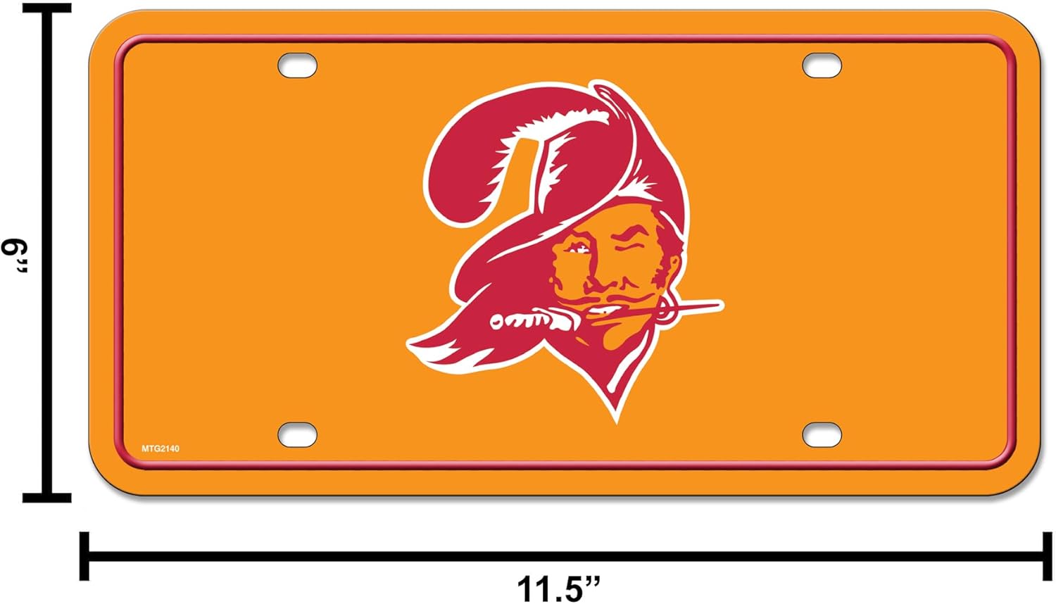 Rico Industries NFL Football Modern Retro Metal Auto Tag 6" x 12" - Great for Truck/Car/SUV