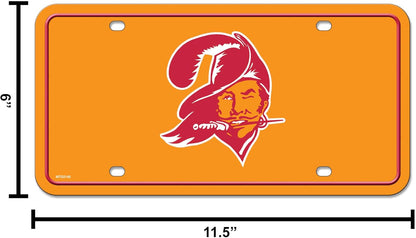 Rico Industries NFL Football Modern Retro Metal Auto Tag 6" x 12" - Great for Truck/Car/SUV